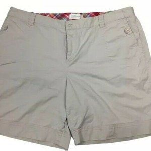 CJ Banks Womens 22W Plus Short Cotton Khaki Pocket